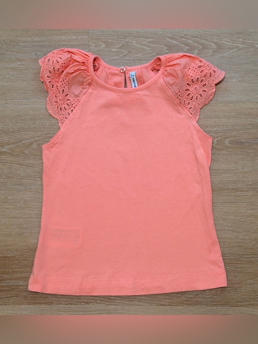 Mayoral Girls Coral Eyelet Ruffle Top